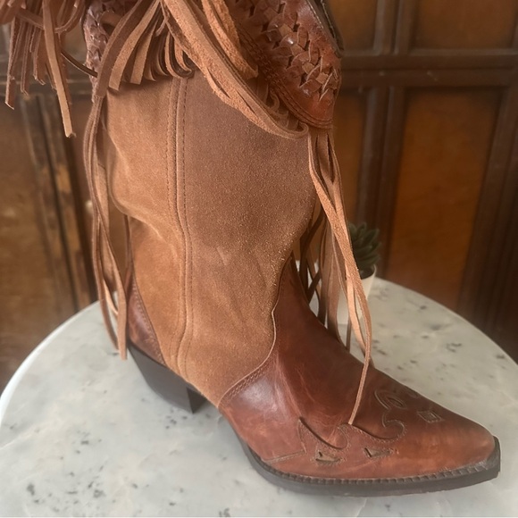 Dingo brown fringe cowboy boots 7 - Picture 13 of 15